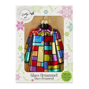 Dolly Parton “Coat of Many Colors” Patchwork Christmas Glass Ornament NEW! 2025